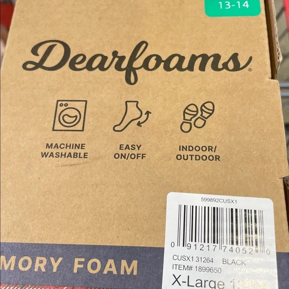 Dearfoams Slippers Memory Foam Herringbone Sherpa Mens Size 13-14 XL - Picture 4 of 6